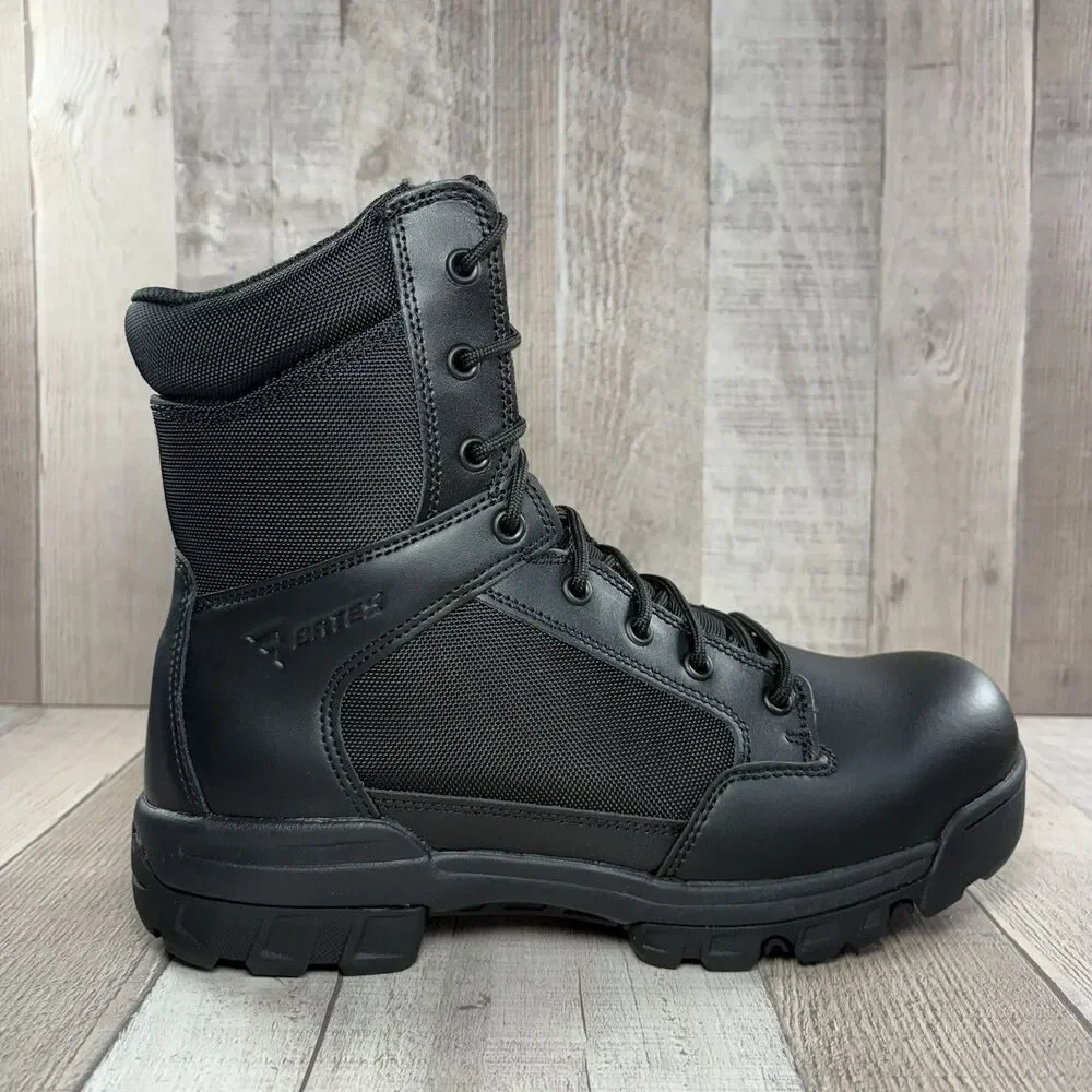 Bates Tac Sport Men's 9.5 Tactical Duty Leather Boots 8 Inch Zip Soft Toe Black